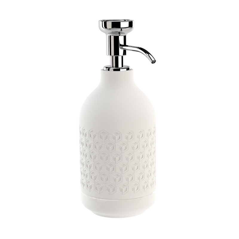Omega Equilibrium - 777832002H - Equilibrium Soap Dispenser, Countertop (Hexagon) - Matte White/Chrome