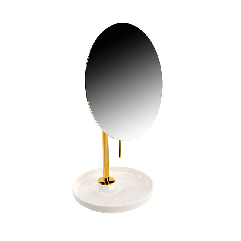 Omega Equilibrium - 778101001 - Equilibrium Mirror, Countertop, 5x - Matte White/Gold
