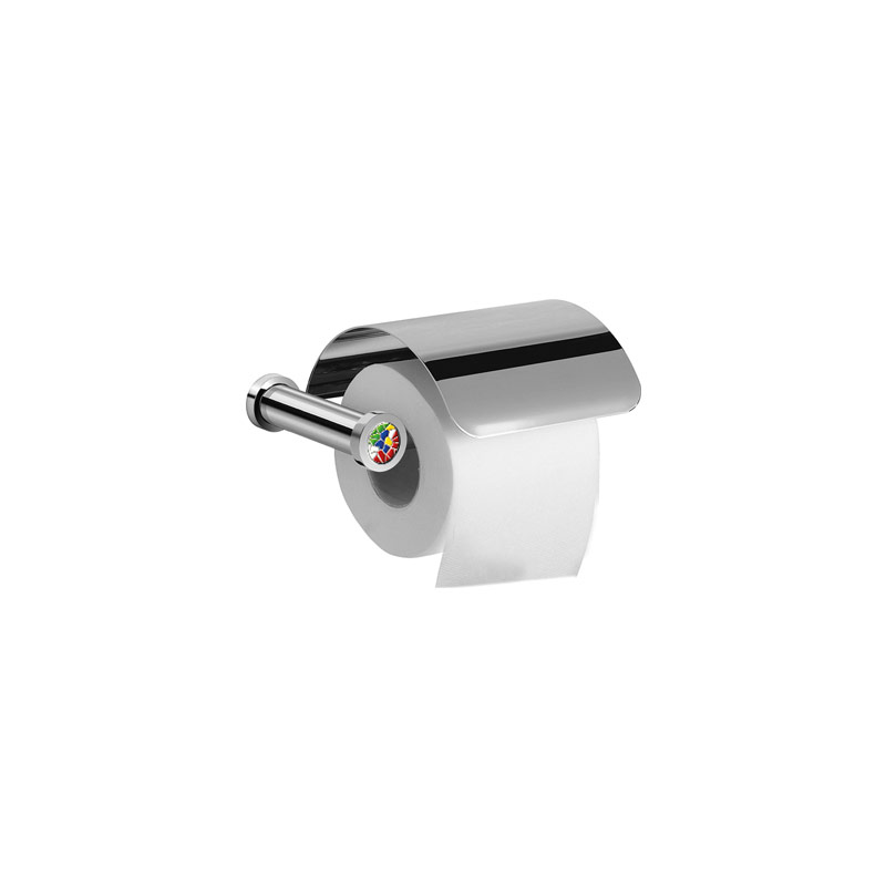 Omega Gaudi Round - 85451/CRC - Gaudi Round Toilet Roll Holder - Chrome/Colored