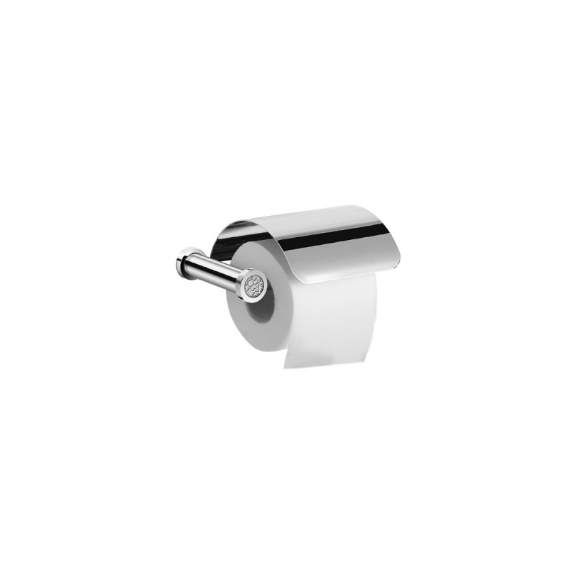 Omega Gaudi Round - 85451/CRI - Gaudi Round Toilet Roll Holder - Chrome/White