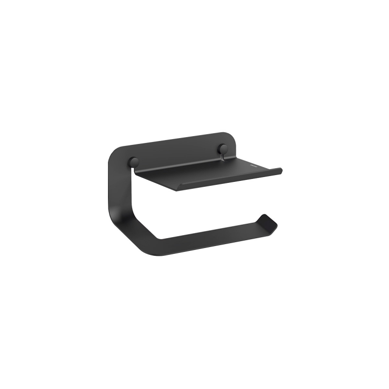 Omega Quick - 185252 - Quick Toilet Roll Holder with Shelf - Matte Black