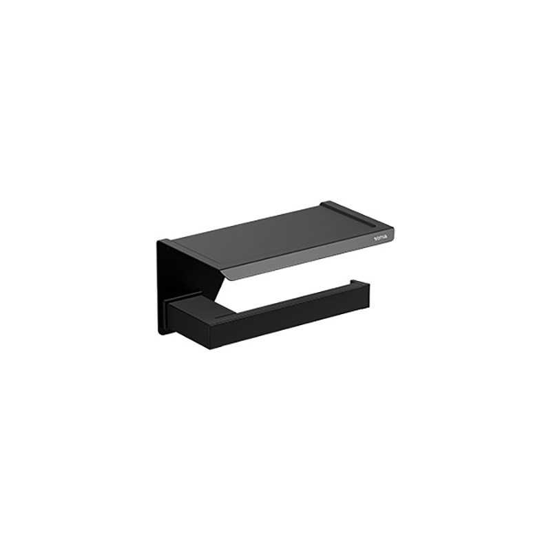 Omega S-Cube - 176373 - S-Cube Toilet Roll Holder with Shelf - Matte Black