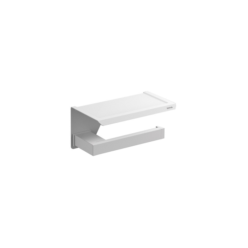 Omega S-Cube - 176380 - S-Cube Toilet Roll Holder with Shelf - Matte White