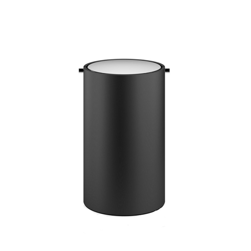 Omega Stone - STONE BEMD/NCR  - Stone Waste bin.Swing Lid,18xh30cm- Brushed Black/Chrome 