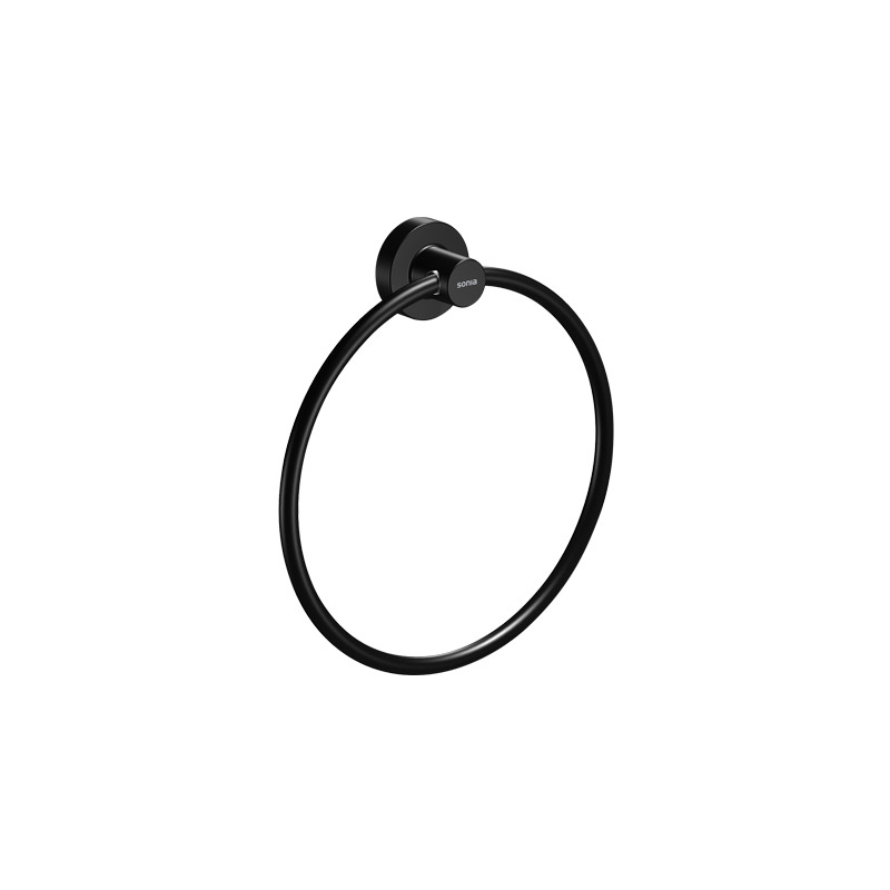 Omega Tecno - 166220 - Tecno Towel Ring, 21cm - Matte Black