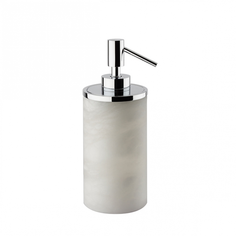 90811/CR Alabaster Soap Dispenser, Countertop - Natural Stone/Chrome