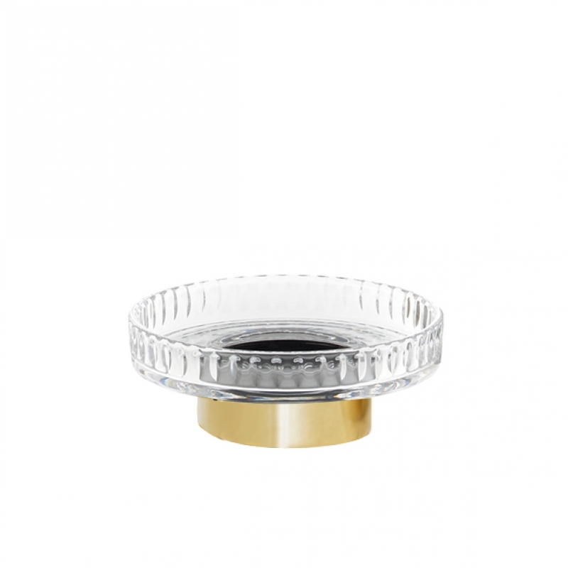 Omega Century - 587682 - Century Soap Dish, Countertop - Clear/Matte Gold