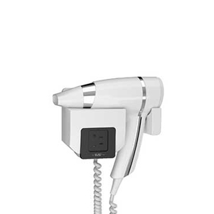 8221186 Brittony Hair Dryer, Ionizer, Plug-in, Countertop/Wall Mounted, 1600W - White
