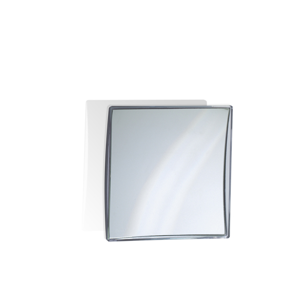 112900 Spt41 Mirror,with suction cup,square,15xd3.5cm,5x - Abs/Chrome