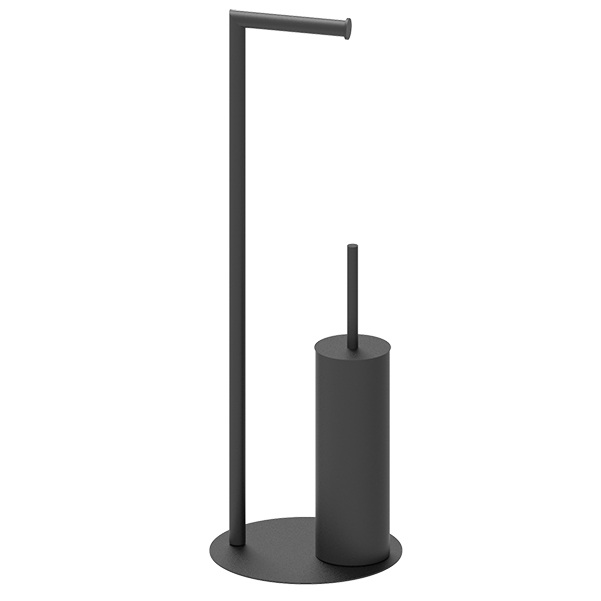 Omega Ayaklı Tuvalet Kağıtlık + Fırçalık - FSBR1514-02/N - Ayaklı Tuv.Kağıtlık+Fırçalık,17.5xh65cm - Mat Siyah