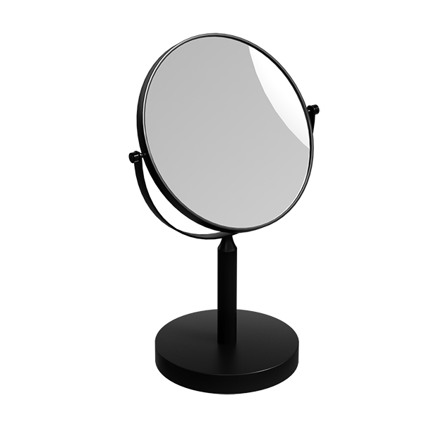 Omega Makeup / Shaving Mirrors - MR6005-02/N - Mirror,Countertop,Dual,Magnifying Glass,1/3x - Brushed Black