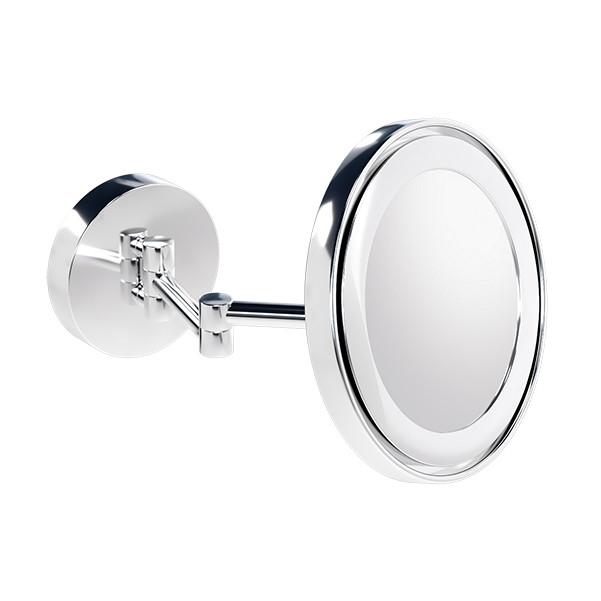 Omega Makeup / Shaving Mirrors - MLF2005-01B/CR - Mirror,LED(Day)Light,FLT,Double Arm,IP44,3x-Chrome