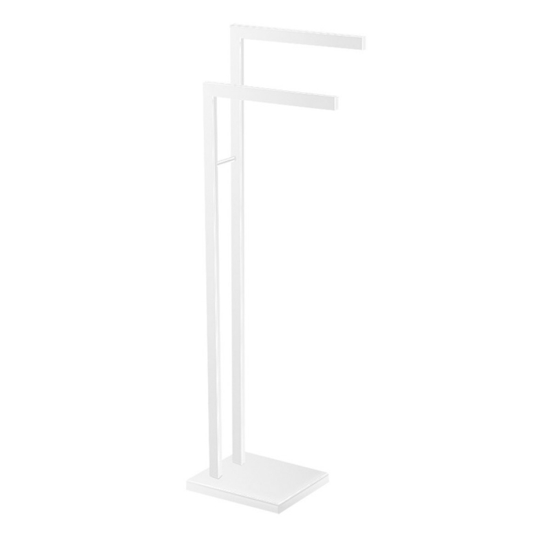 0507-M101 Towel Stand, Double - Matte White