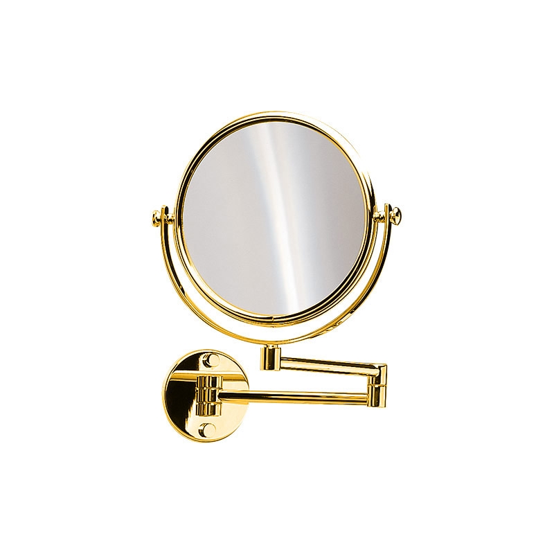 Omega Makeup / Shaving Mirrors - 99141/O 2X - Mirror, Double Arm, Double sided, Magnifying, Gold