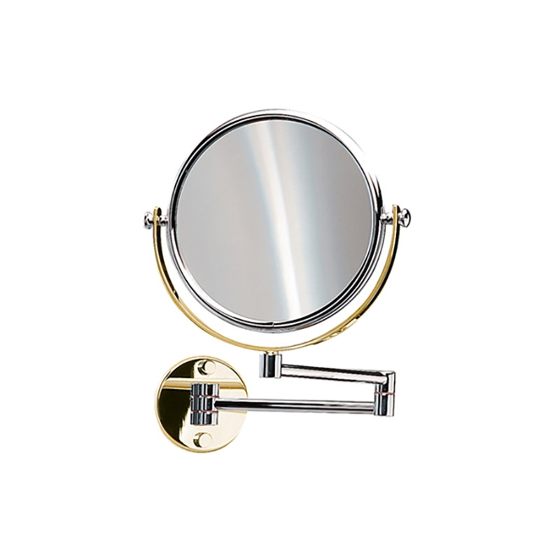 Omega Makeup / Shaving Mirrors - 99141/CRO 2X - Mirror, Double Arm, Double sided, Magnifying, Chrome/Gold