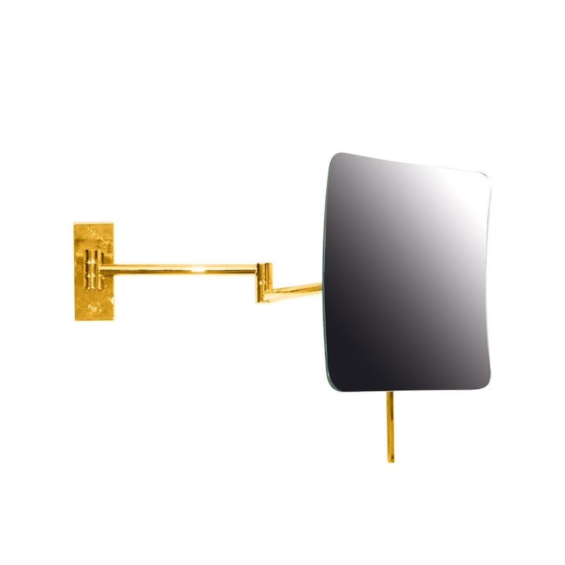 Omega Makeup / Shaving Mirrors - 99138-2/O 3X - Mirror, Double Arm, Square, Magnifying, Gold