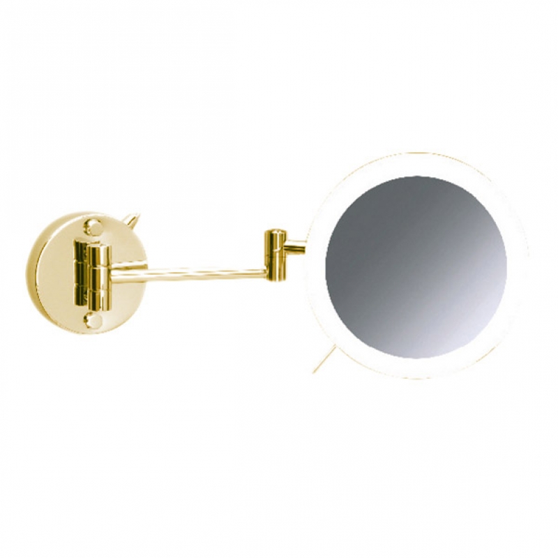 99850-2/O 3XD Mirror, LED Illuminated, Double Arm, Magnifying, with Sensor - Gold