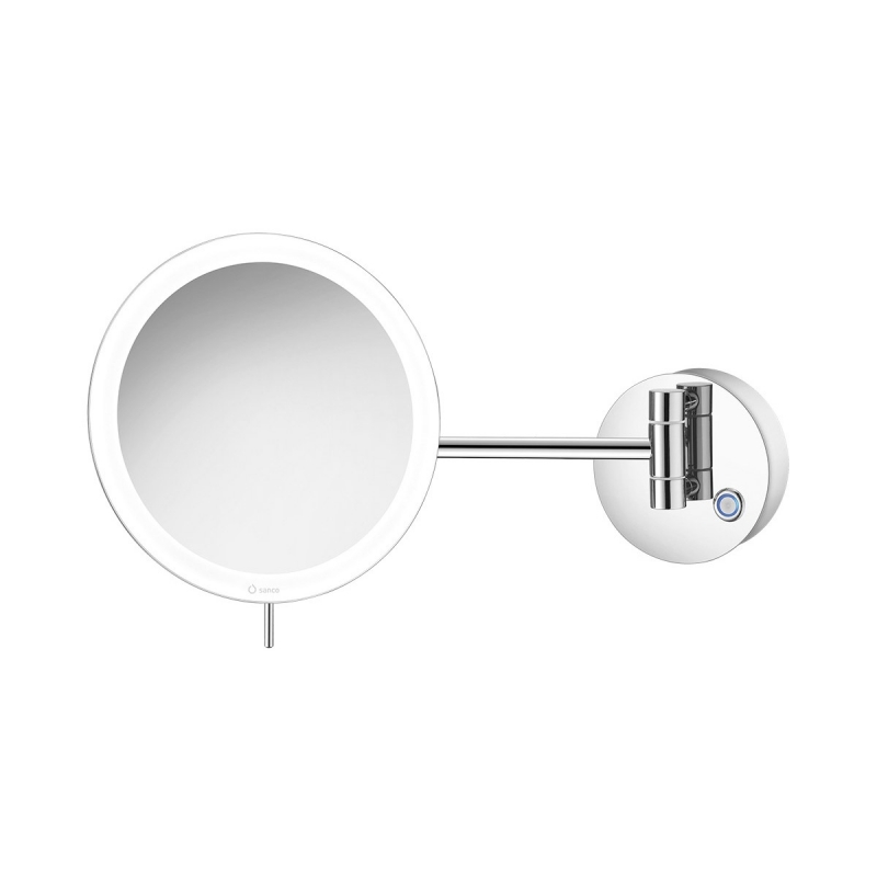 Omega Makeup / Shaving Mirrors - MRLED-705-A3 - Mirror, LED, Single Arm, Touchless, IP44, 3x Magnification, Chrome