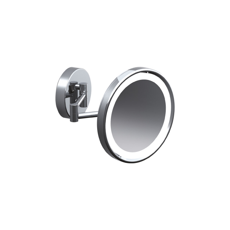 Omega Makeup / Shaving Mirrors - 607161 - Mirror, LED (Daylight), Double Arm, IP44, 3x Magnification, Chrome