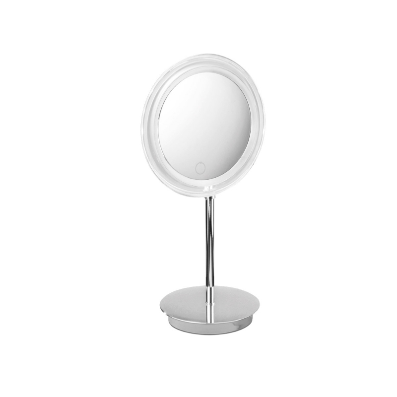Omega Makeup / Shaving Mirrors - BS15 TOUCH/CR - Mirror, LED, Countertop, Battery, Touchless, 5x Magnification, Chrome