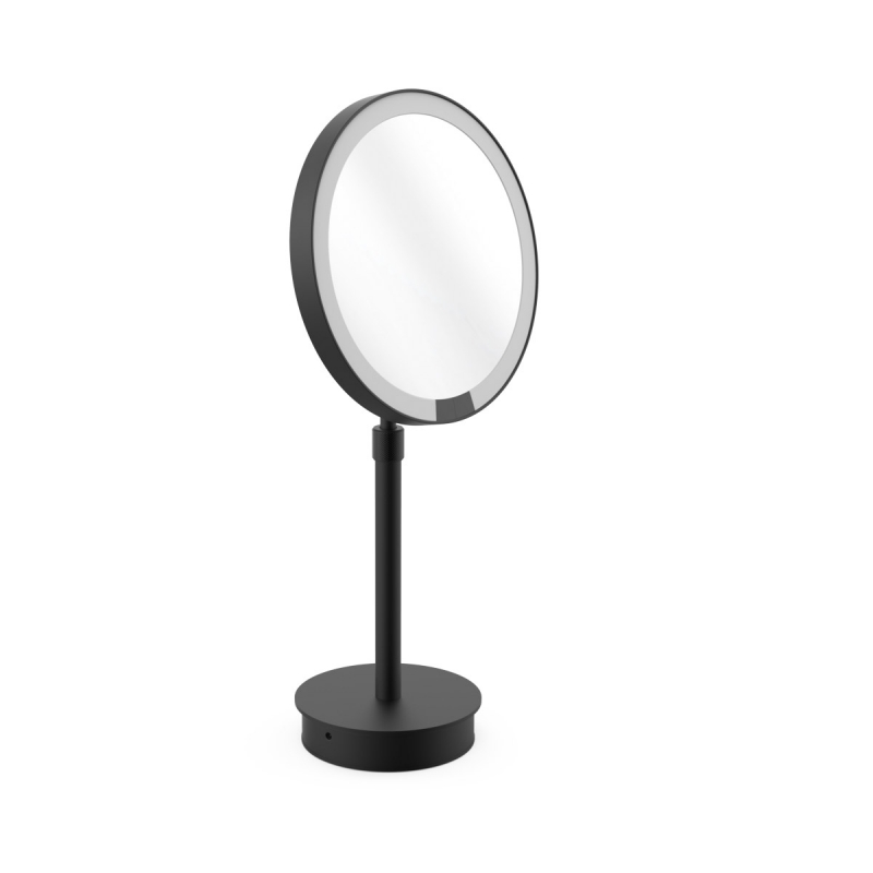 Omega Makeup / Shaving Mirrors - JUST LOOK SR/N - Mirror, LED, Countertop, Sensor, Rechargeable, 5x Magnification, Matte Black