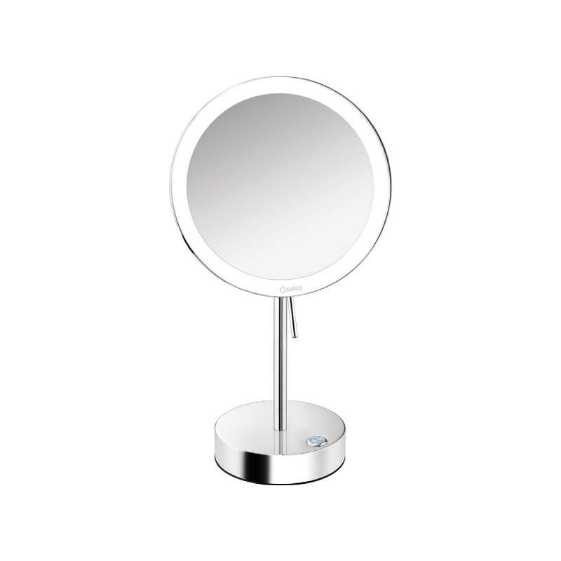 Omega Makeup / Shaving Mirrors - MRLED-903-A3 - Mirror, LED, Countertop, Touchless, Battery, 3x Magnification, Chrome