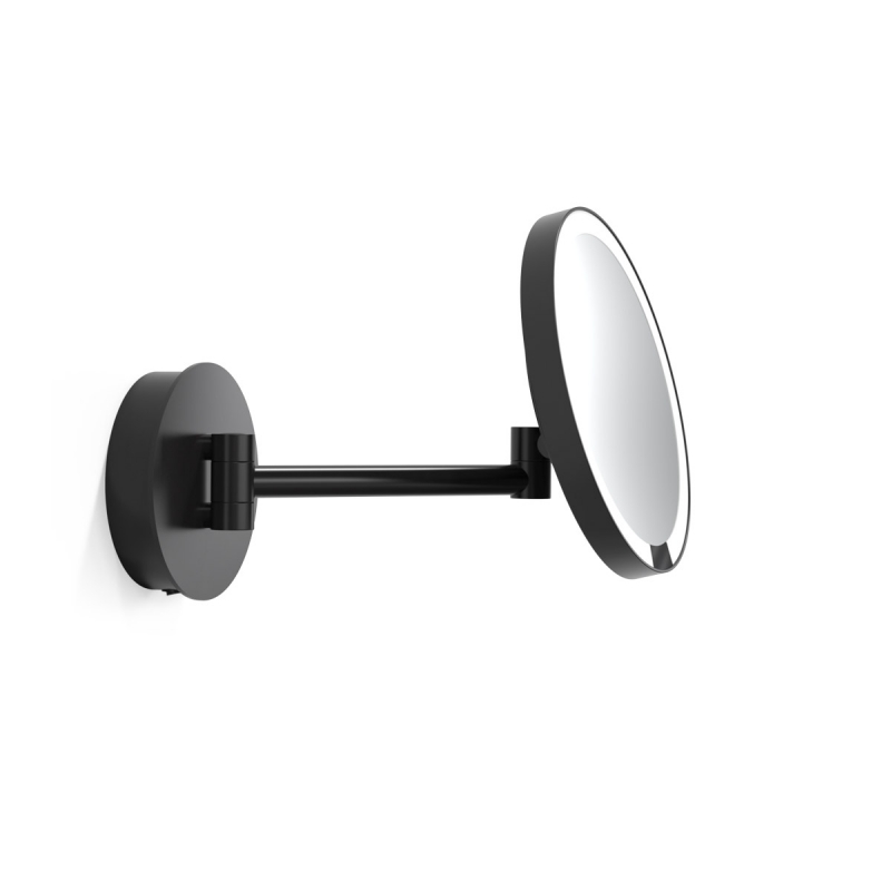 Omega Makeup / Shaving Mirrors - JUST LOOK WR/N - Mirror, LED, Single Arm, Sensor, Rechargeable, 5x Magnification, Matte Black