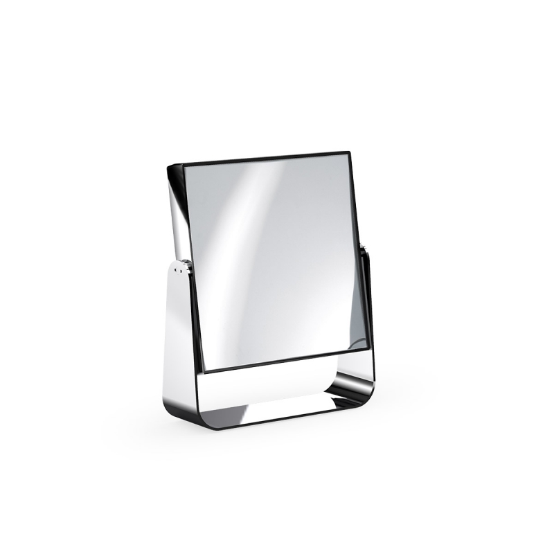 Omega Makeup / Shaving Mirrors - 123400 - Mirror, Countertop, Double Sided, Square, Magnifying, 1x/10x - Chrome