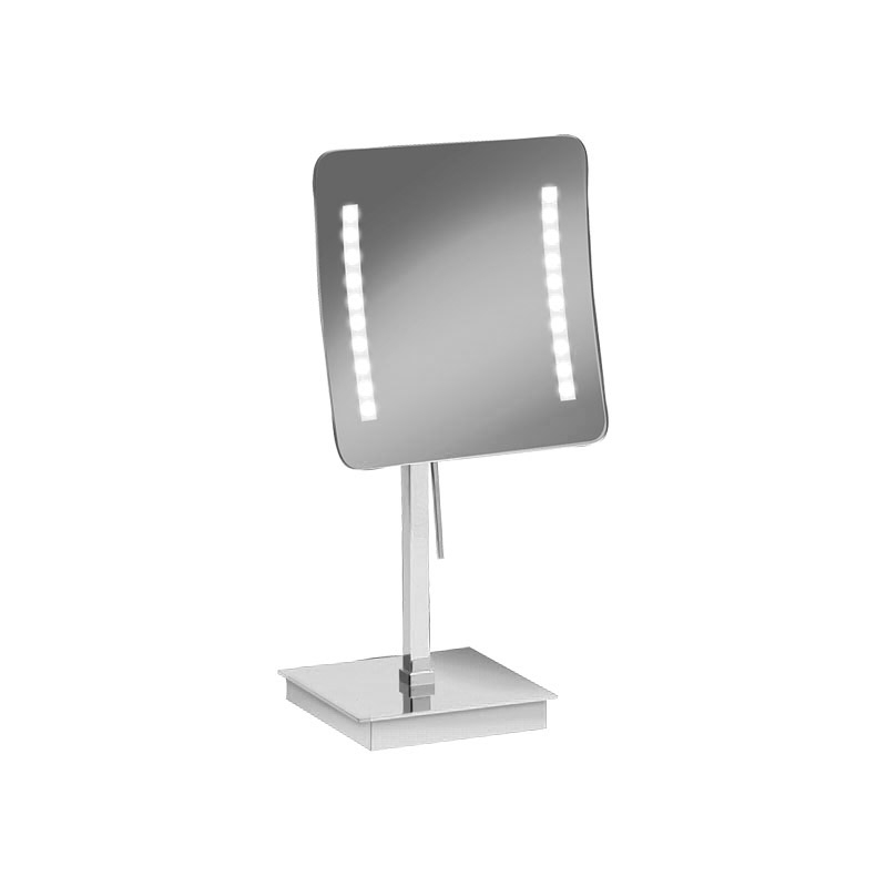 99627/CR 3X Mirror, LED, Square, Magnifying,Countertop - Chrome