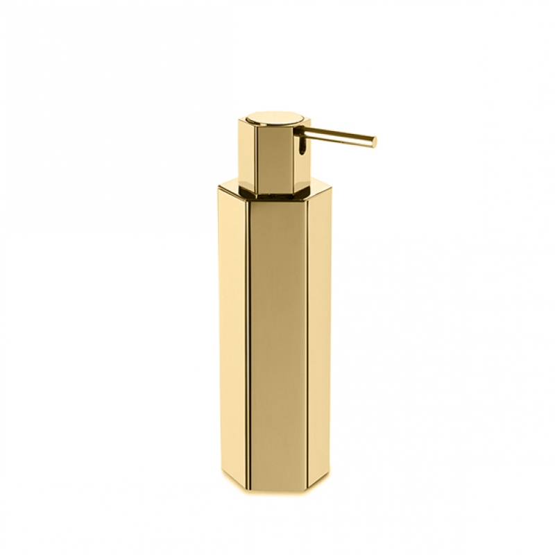 90490/O Hexagonal Soap Dispenser, Countertop - Gold