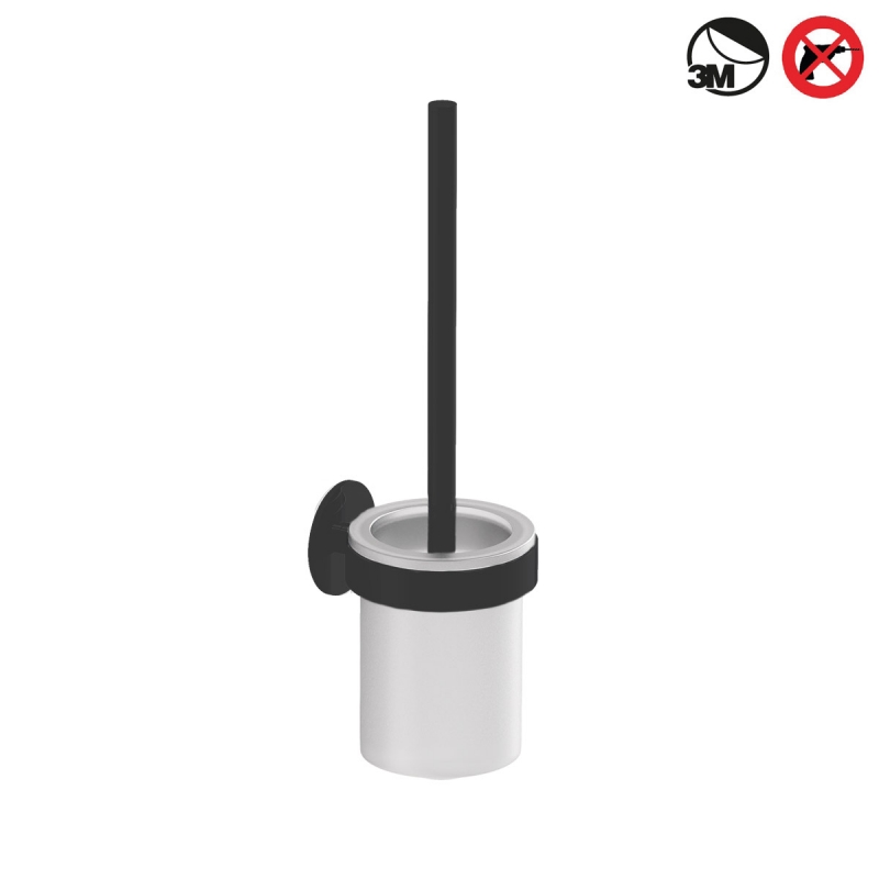 536260 Basic Sk Toilet Brush Holder , Self-Adhesive - Matte Black