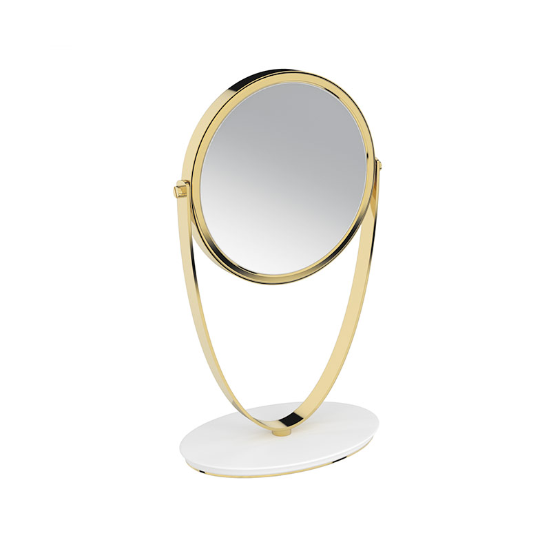768101318 Belle Mirror, Countertop, 1x/5x - Matte White/Gold