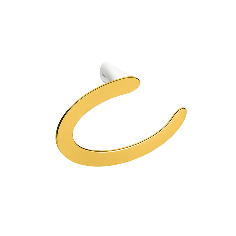 762005008 Belle Towel Ring, 25cm - White/Gold