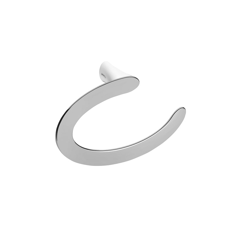 762005009 Belle Towel Ring, 25cm - White/Chrome