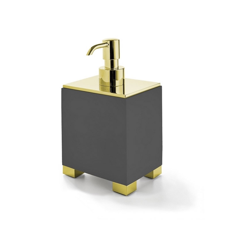 BEMDN01DA/GD BeMood Deluxe Black Soap Dispenser,Countertop-Black/Gold