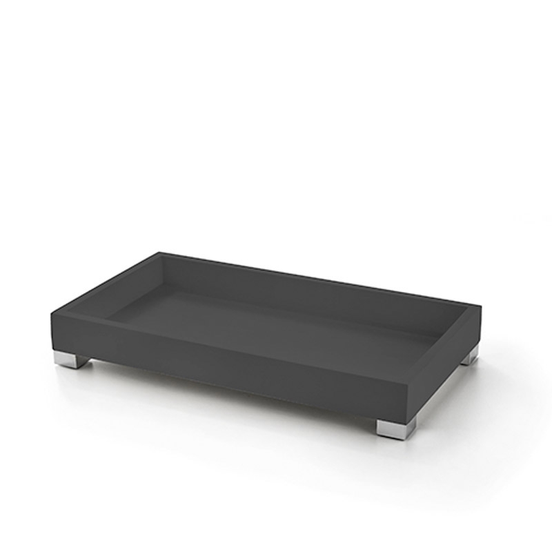 BEMDN66A/SL BeMood Deluxe Black Tray,Countertop ,28xh4x15cm-Black/Chrome