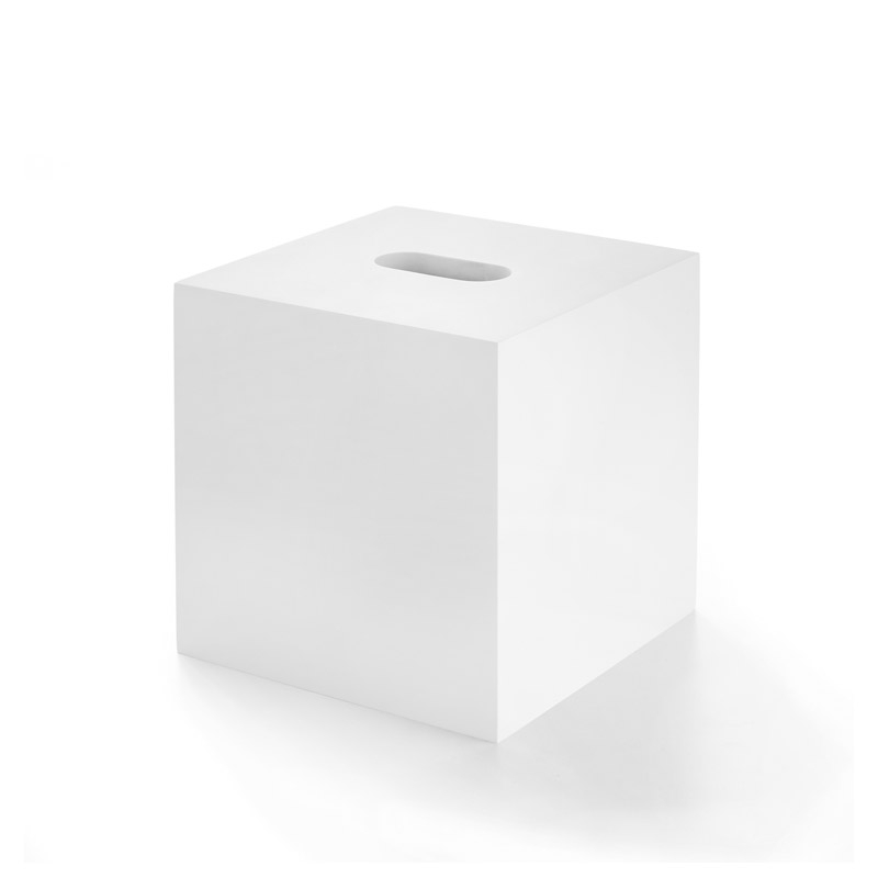 BEMW71A BeMood White Tissue Box.Square,Countertop,15xh15cm - White