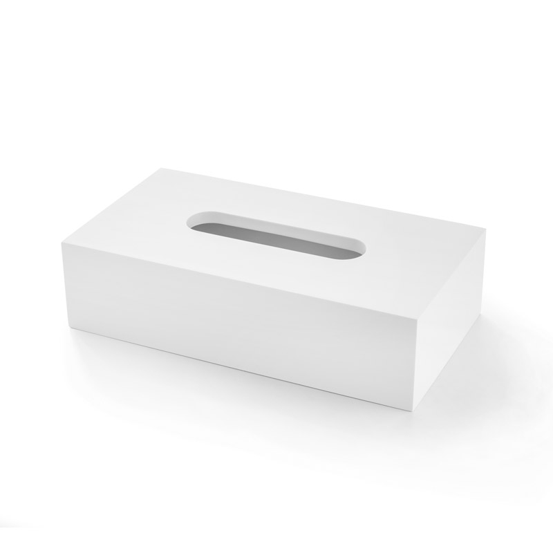 Omega BeMood - BEMW70A - BeMood White Tissue Box, Countertop, 24.5x6.5hx13 cm-White