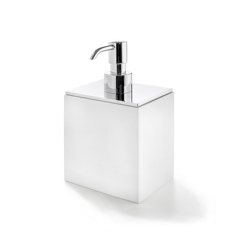Omega BeMood - BEMW01DA/SL - BeMood White Soap Dispenser,Countertop- White/Chrome