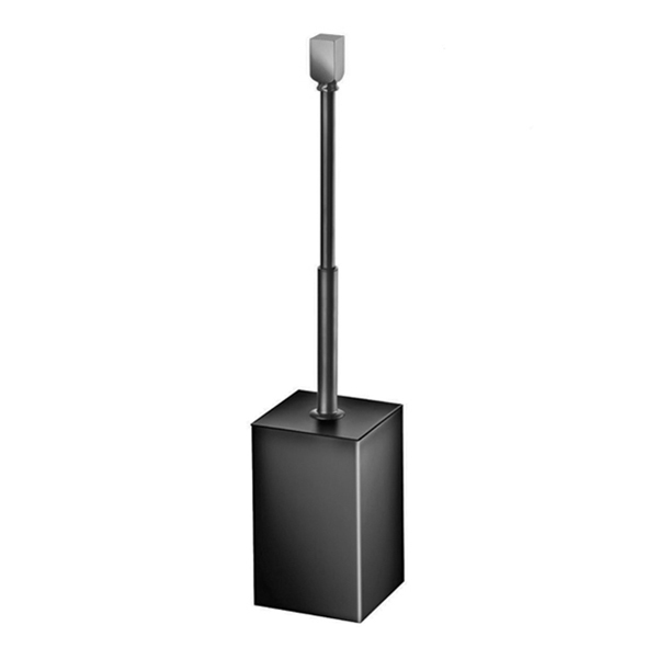 89732N/CR Black Toilet Brush Holder , Free Standing - Black/Chrome