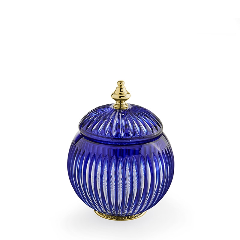 BL49ATB/GD Blue Sky Crystal Cotton Jar,h18cm,Countertop - Blue/Gold