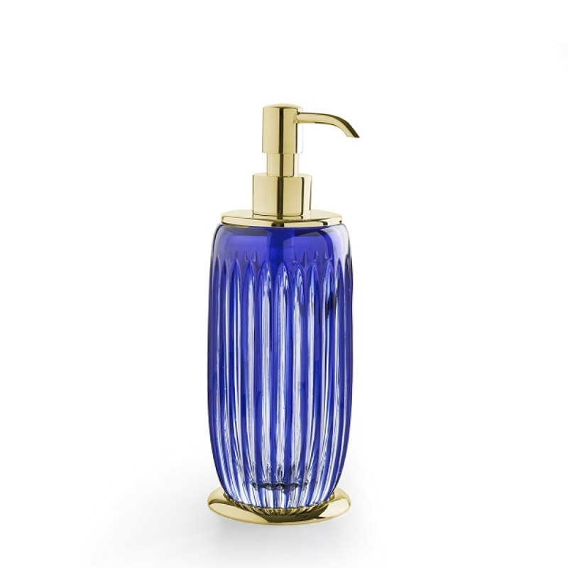 BL01DATB/GD Blue Sky Crystal Soap Dispenser,Countertop - Blue/Gold