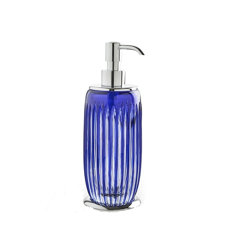BL01DATB/SL Blue Sky Crystal Soap Dispenser,Countertop - Blue/Chrome
