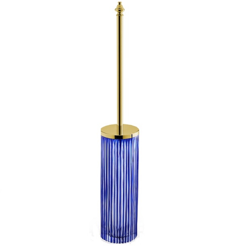 Omega Blue Sky - BL17ATB/GD - Blue Sky Crystal Toilet Brush Holder,F.Standing-Blue/Gold