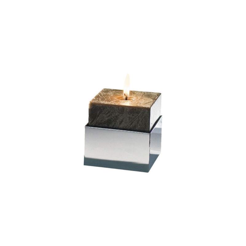 Omega Candle Holders - 592100 - Brick Candle holder, Square, Countertop - Chrome