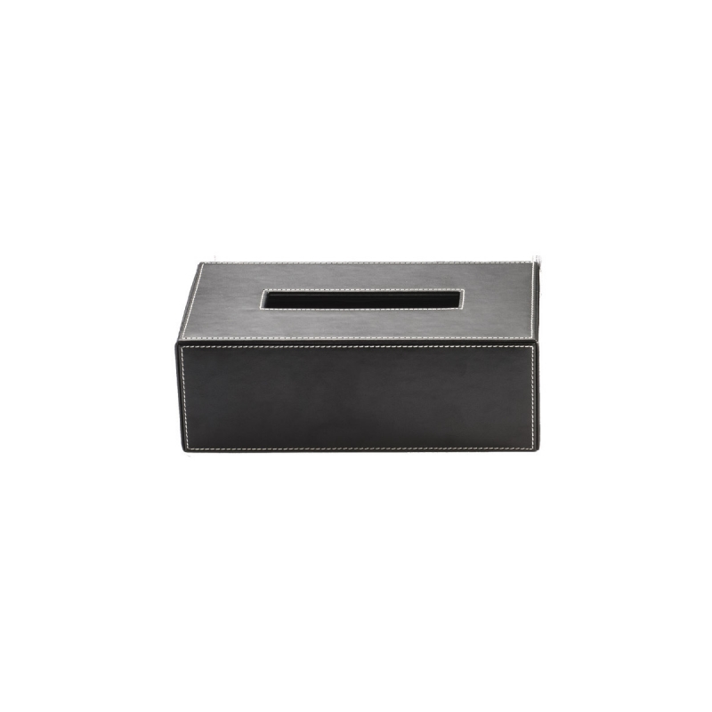 Omega Tissue Boxes - 839960 - Brownie Tissue Box, Countertop - Faux Leather/Black
