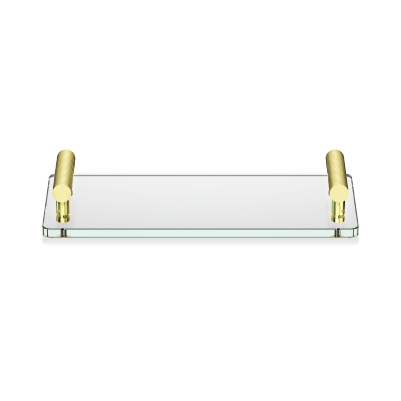 856122 Club Tray, Countertop - Clear/Gold