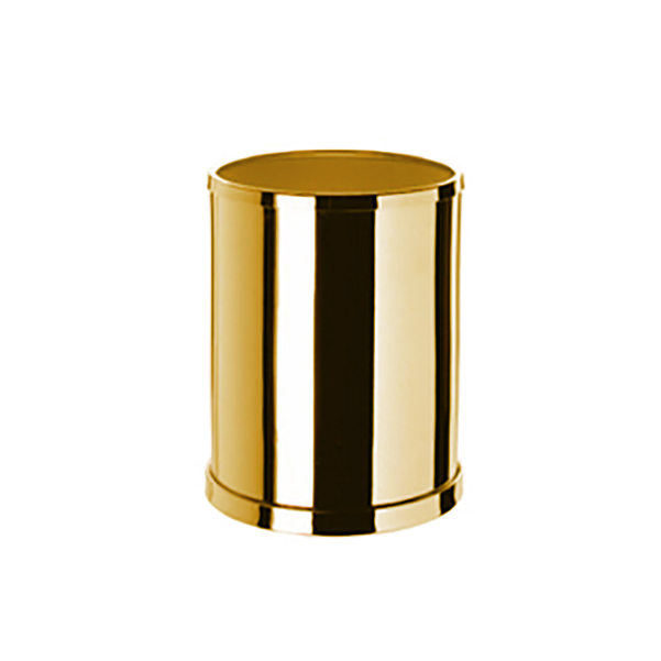 Omega Waste Bins, standart - 89126/O - Cylinder Paper Bin, Open - Gold