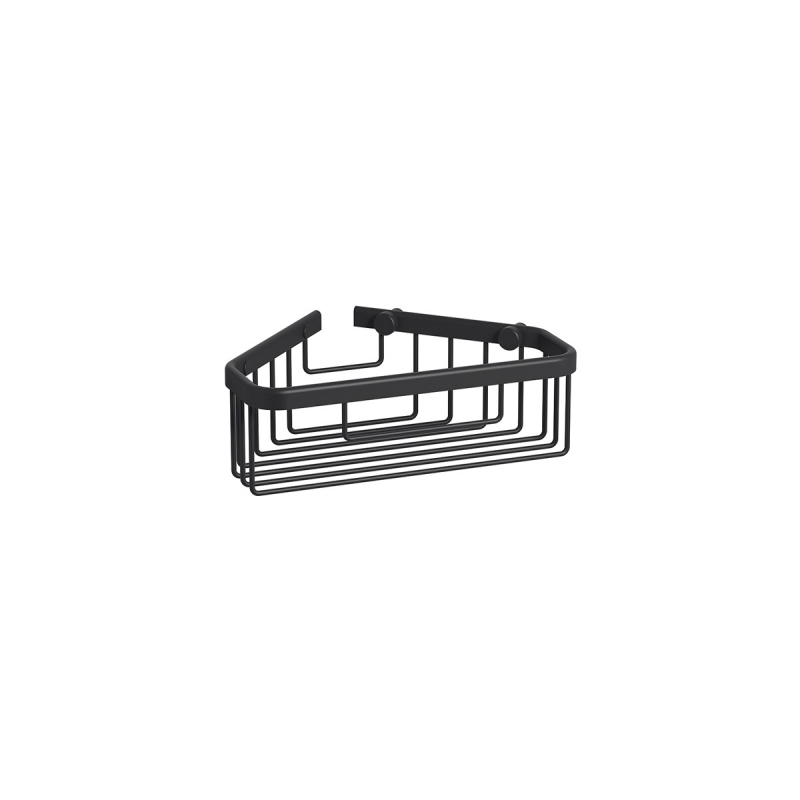 Omega Shower Baskets - 189847 - Wire Basket Corner, Deep - Matte Black