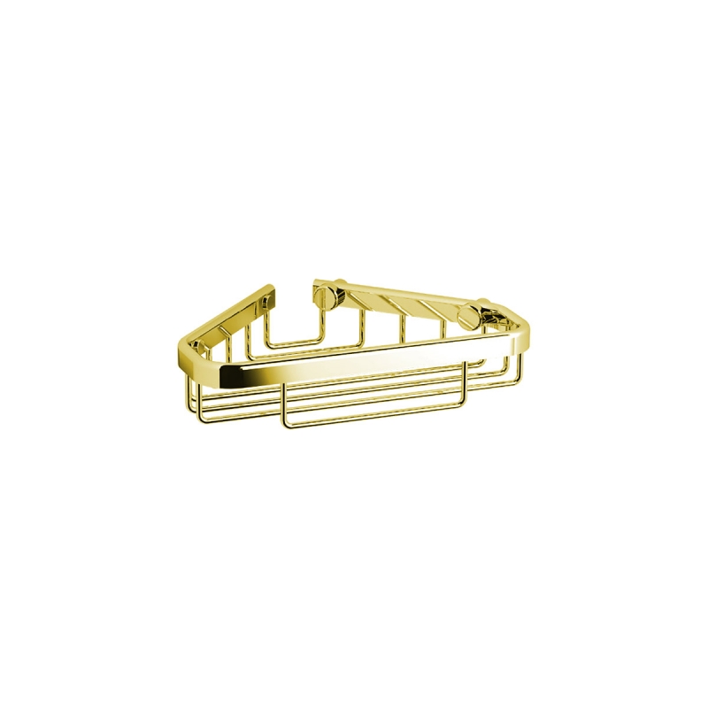 Omega Shower Baskets - 189755/GD - Wire Basket Corner, Small - Gold